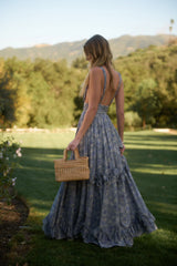 The Madison Dress in Aleutian Blue Floral
