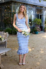 The Lotus Dress in Derby Blue