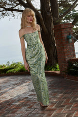 The Cheryl Dress in Peridot Cheverny Brocade