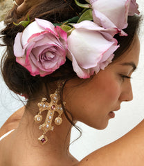 The Positano Earring in Vintage Rose