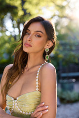The Ravenna Earring in Green Tourmaline