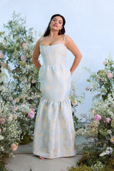 The Cherie Dress in Sky Windsor Brocade