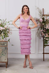 The Fiorenza Dress in Mauve Mist