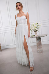 The Harmony Dress in White Chantilly Lace