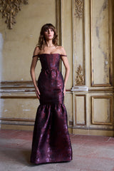 The Cherie Dress in Plum Baroque Floral