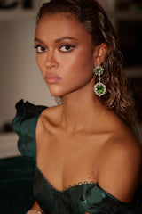The Ravenna Earring in Green Tourmaline
