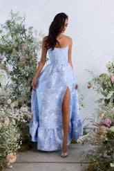 The Charlotte Dress in Chambray Blue Baroque