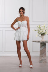 The Josie Dress in White Chantilly Lace