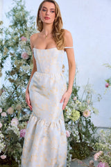 The Cherie Dress in Sky Windsor Brocade