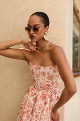The Charlotte Dress in Red Toile