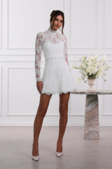 The Gwendolyn Dress in White Chantilly Lace
