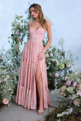 The Gwen Dress in Light Pink Tapestry Rose