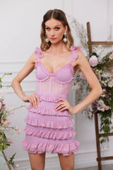 The Fiorini Dress in Mauve Mist