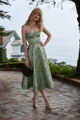 The Vanessa Dress in Peridot Cheverny Brocade