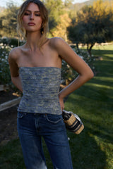 The Phoebe Top in Aleutian Blue Floral