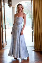 The Rosamund Dress in Blue Tapestry Rose