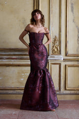 The Cherie Dress in Plum Baroque Floral