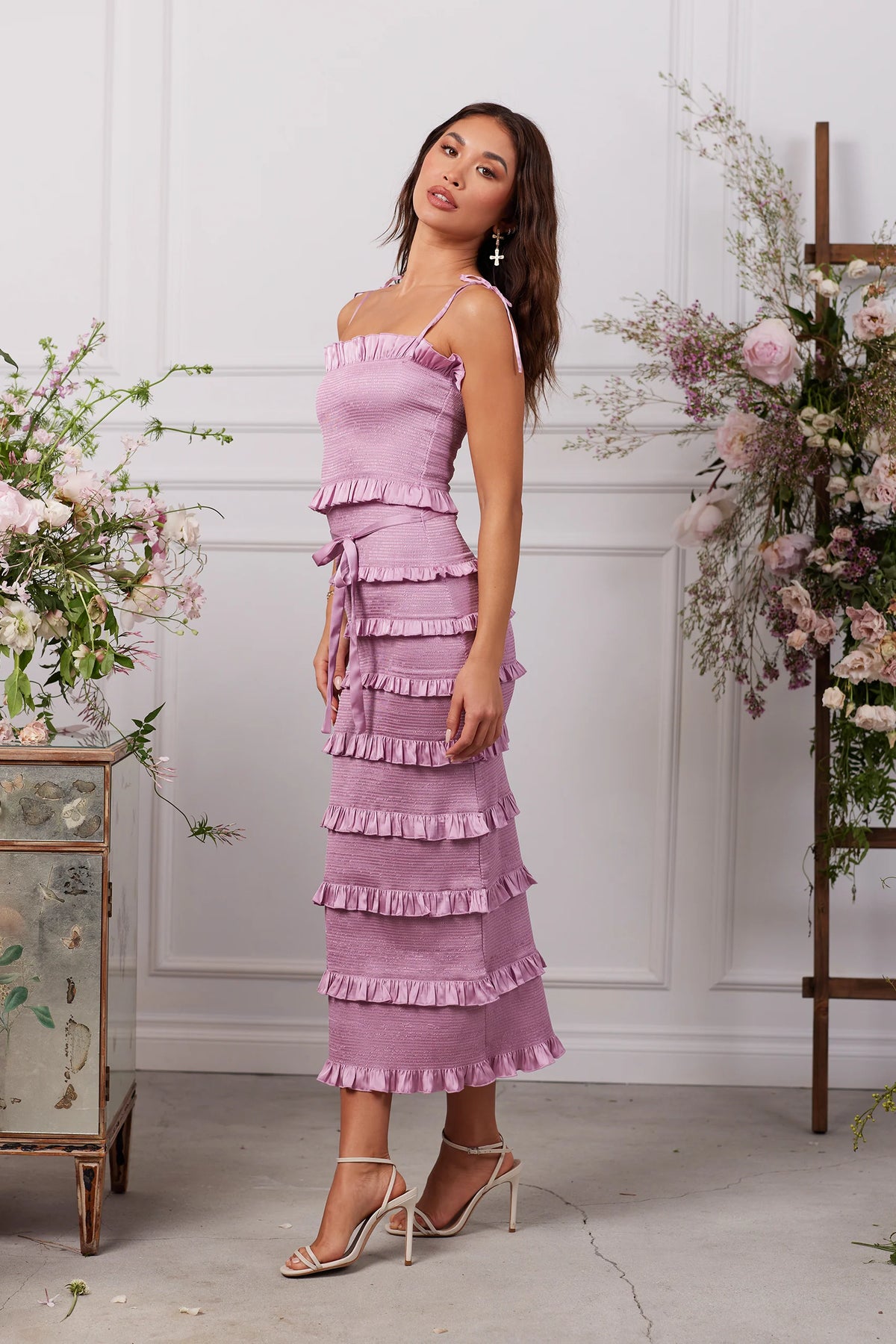 The Lily Dress in Mauve Mist