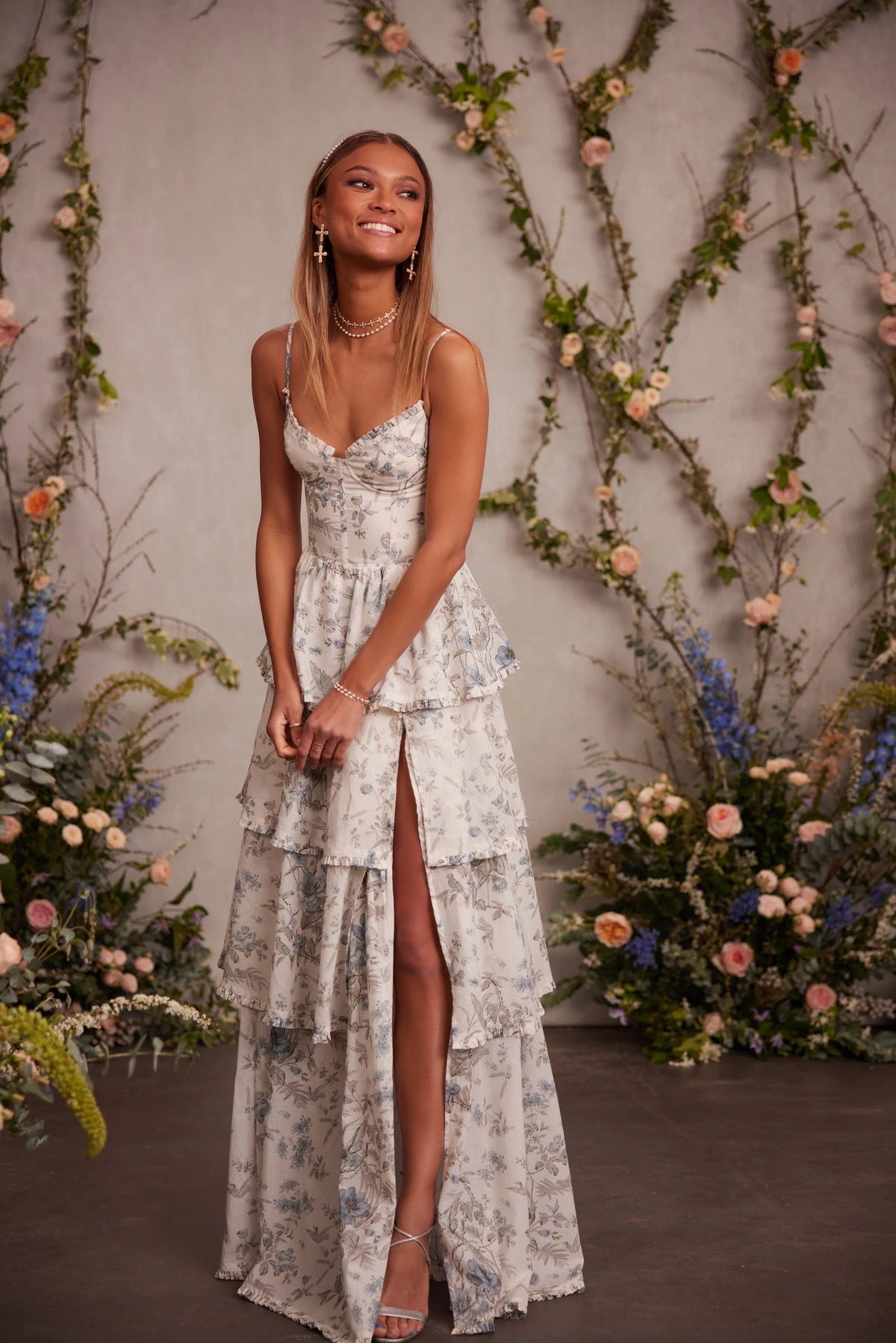 The Caterina Dress in Blue Murano Print